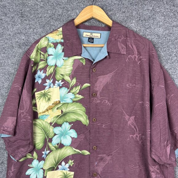 Tommy Bahama Mens XLarge Island Floral 100% Silk Button Up Shirt - Picture 5 of 8